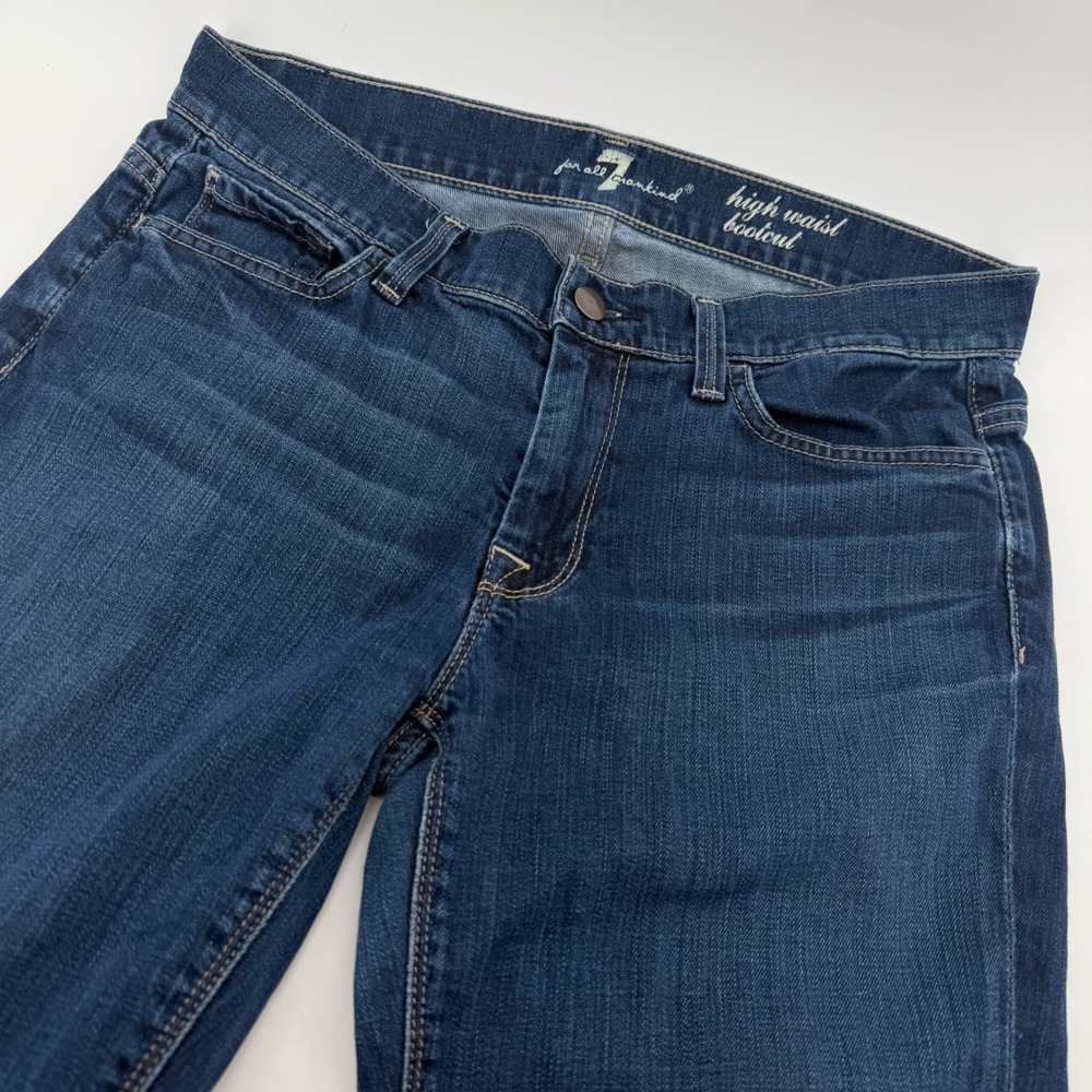 7 For All Mankind Bootcut Jeans Women
29 Blue High Waist Raw Hem Indigo Stretch